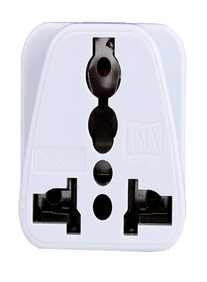 ام كي محول سفر عالمي MX (النوع الأول) من الهند إلى أستراليا والصين ونيوزيلندا وغيرها، قابس تحويل 2 في 1 للاستخدام المنزلي والرسمي - أبيض - Image 3